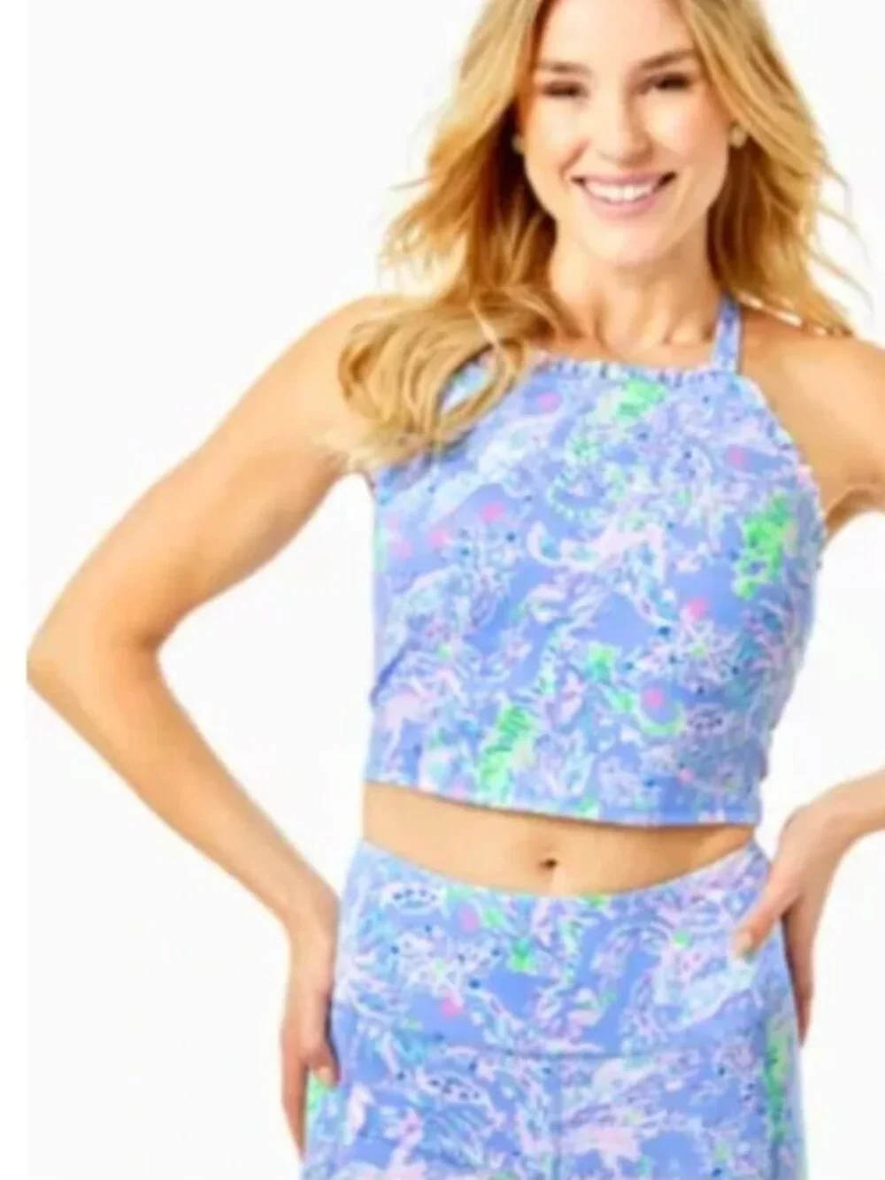 Lilly pulitzer cheetah print workout out set large! - Picture 2 of 6